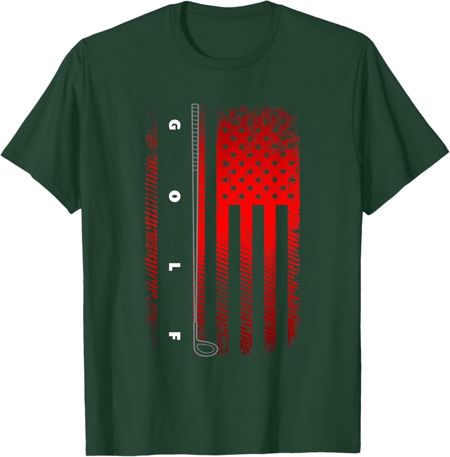 American Flag Golf Apparel - Golfer Golf Women Kids Men T-Shirt - T-Shirt | Forest