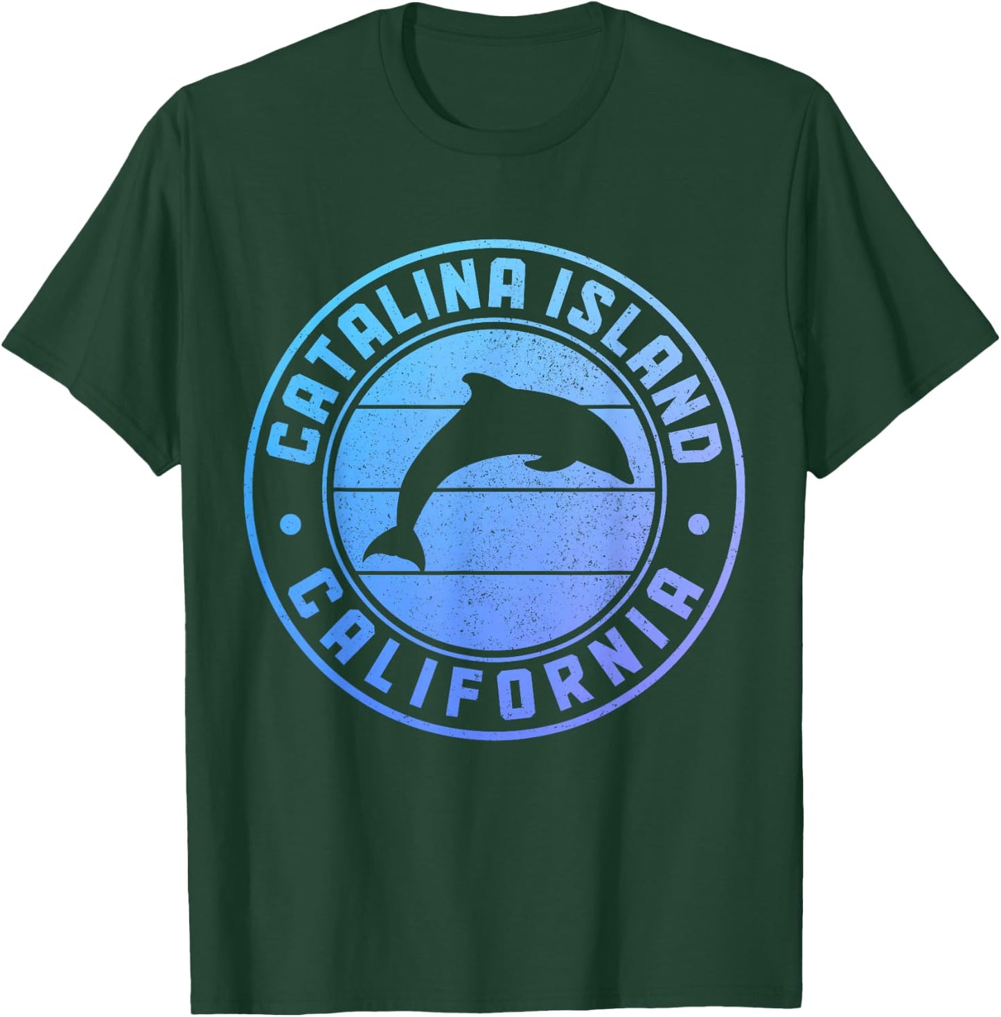 Catalina Island Dolphin Vintage California T-Shirt - T-Shirt | Forest
