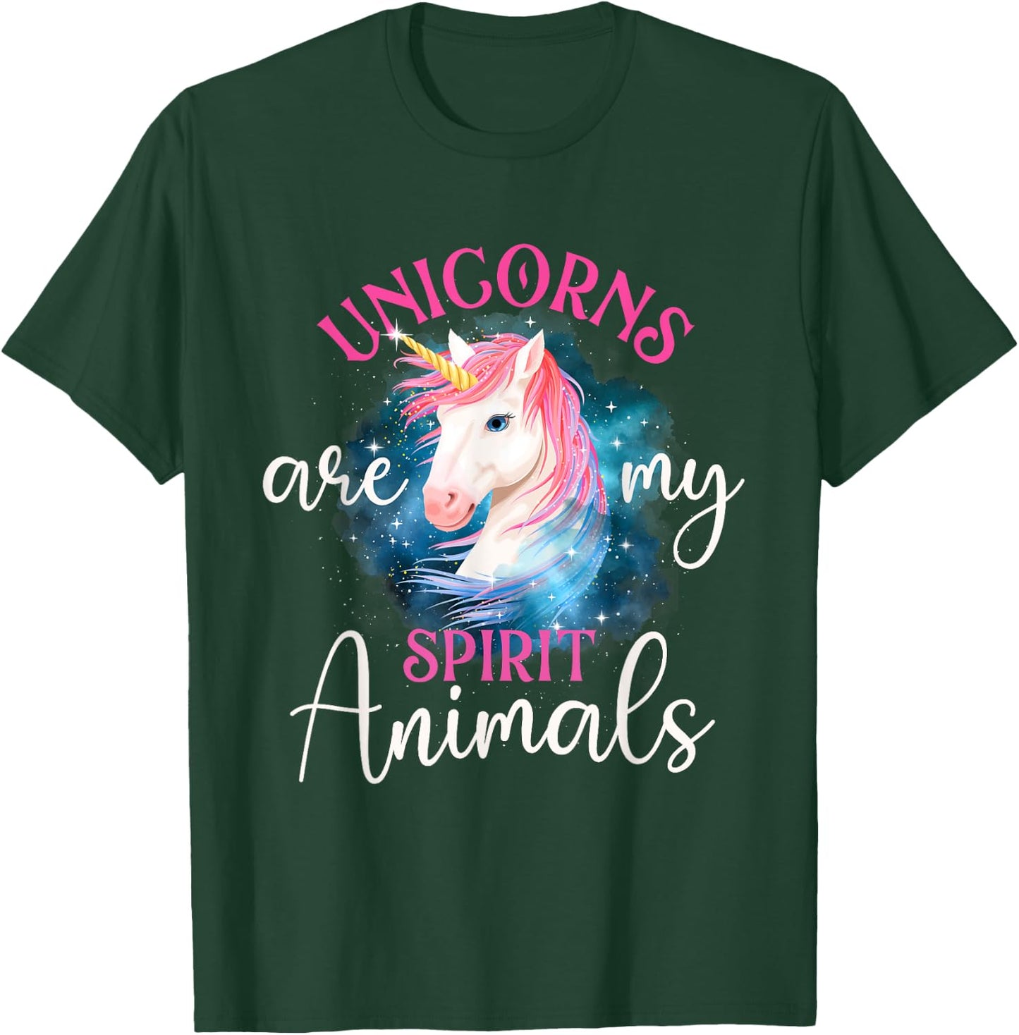 Unicorns Are My Spirit Animals - Rainbow Unicorn T-Shirt - T-Shirt | Forest
