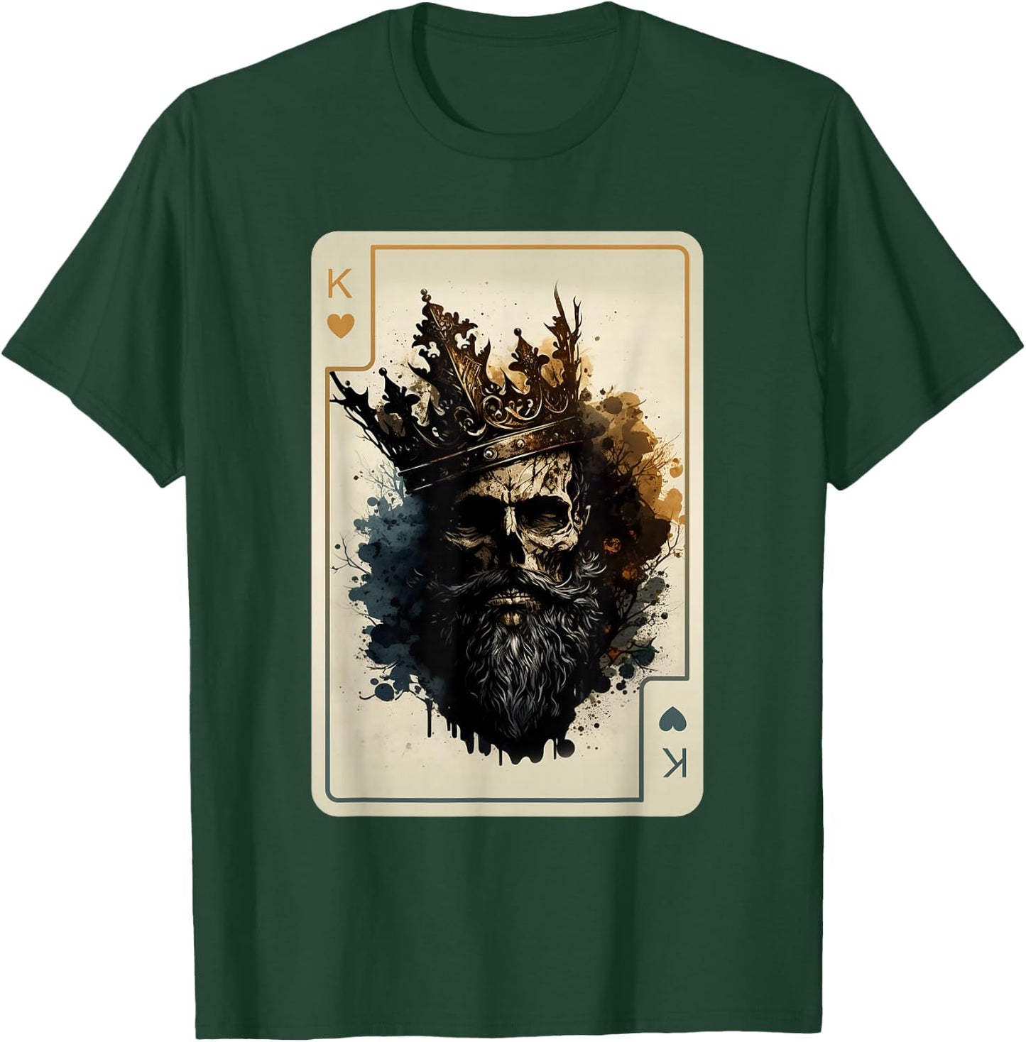 King of Hearts Creepy Card Game Poker Gothic Halloween T-Shirt - T-Shirt | Forest