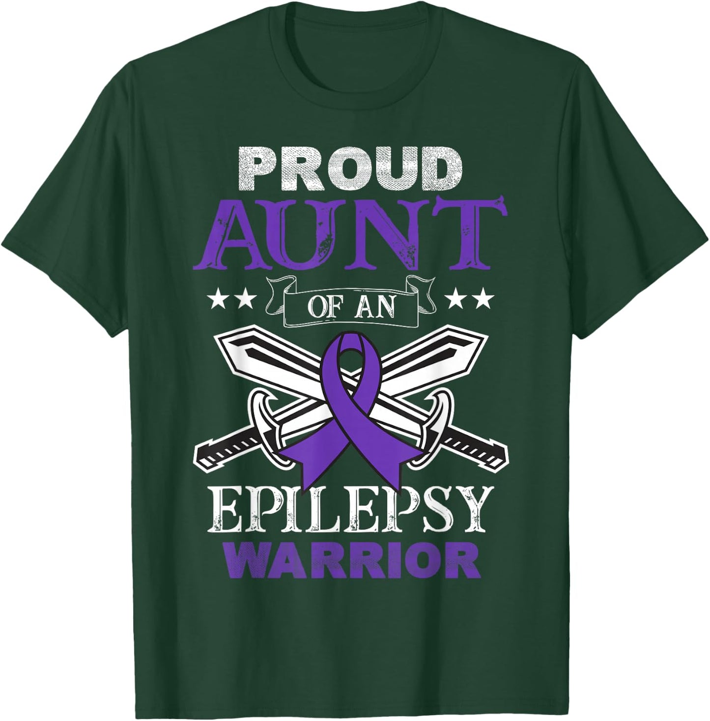 Proud Aunt Of An Epilepsy Warrior Family Matching Party T-Shirt - T-Shirt | Forest