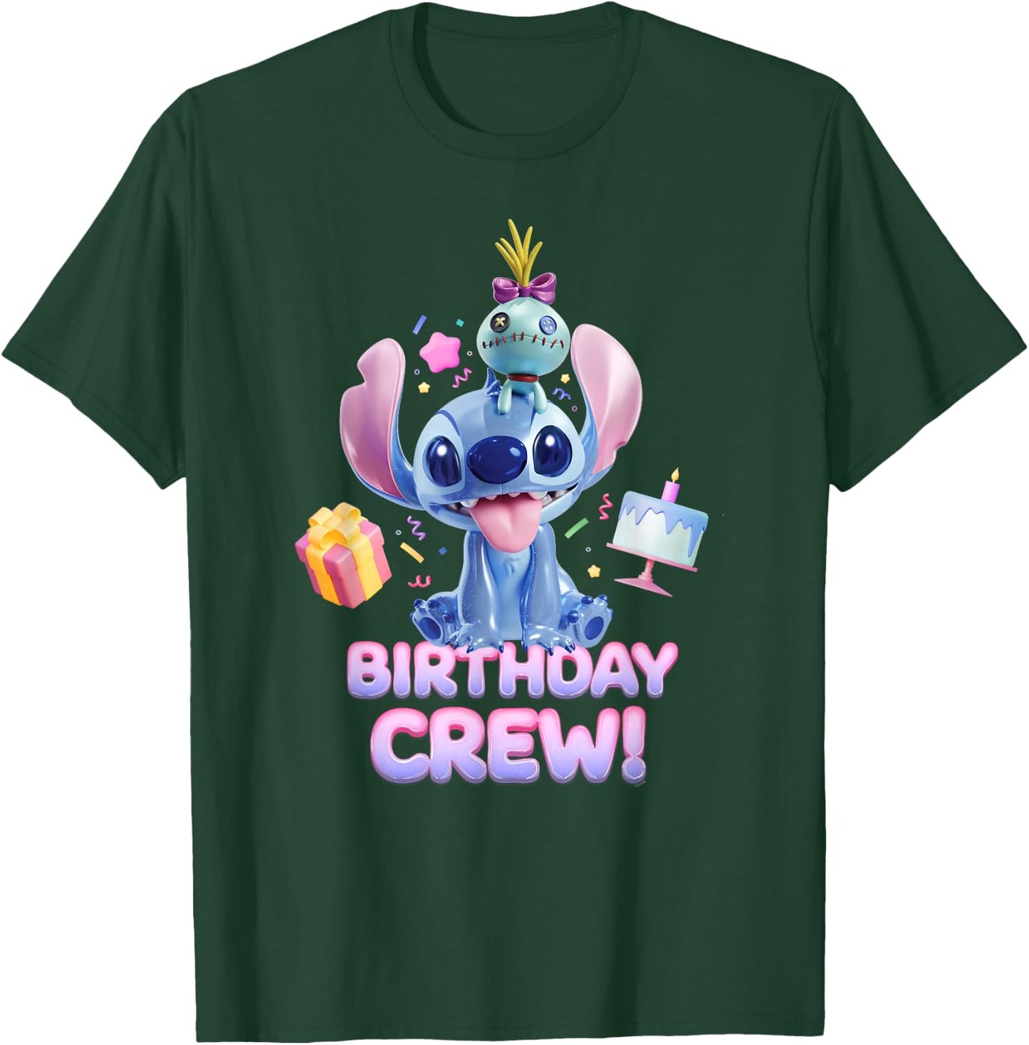 Disney Lilo & Stitch with Scrump Big Shiny Birthday Crew T-Shirt - T-Shirt | Forest