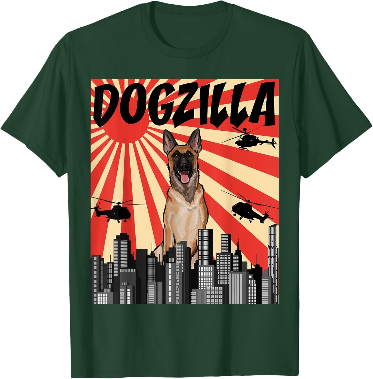 Funny Japanese Dogzilla Malinoi Belgian T-Shirt - T-Shirt | Forest