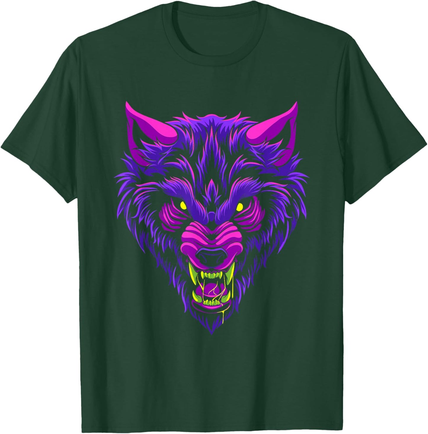 Cryptid Werewolf Head Halloween Mythology Mythical Creature T-Shirt - T-Shirt | Forest