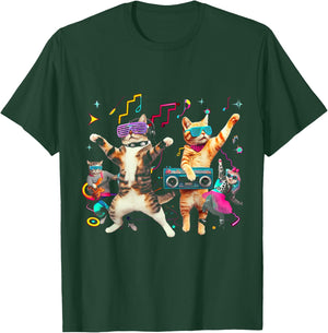 Funny Cats Dancing in a Retro Disco T-Shirt - T-Shirt | Forest