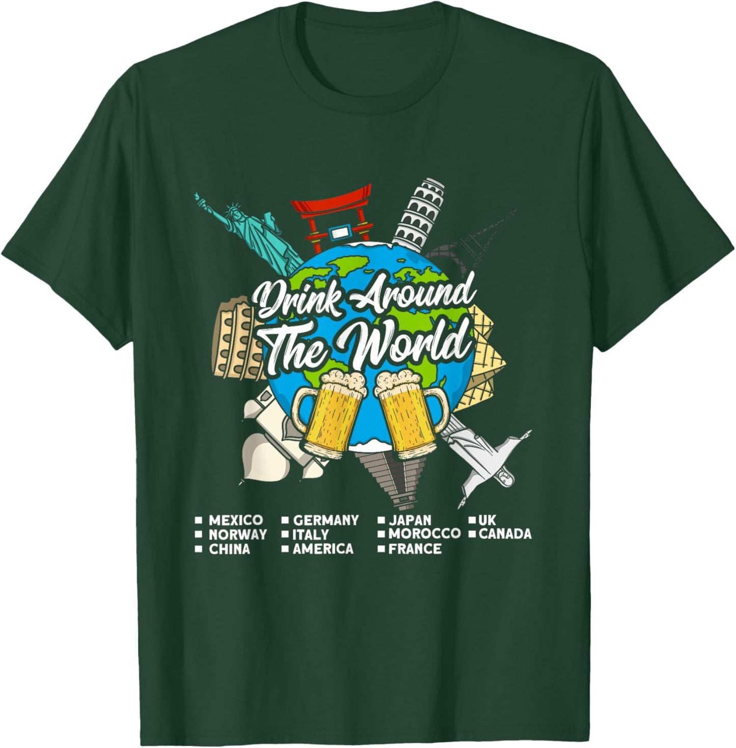 Adult Vacation Drinking Countries International National T-Shirt - T-Shirt | Forest