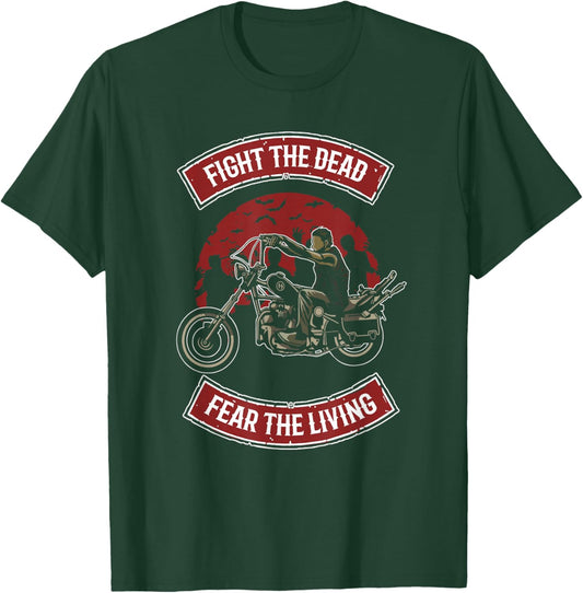 Fight the Dead Fear the Living Scary Zombies Zombie Scary T-Shirt - T-Shirt | Forest