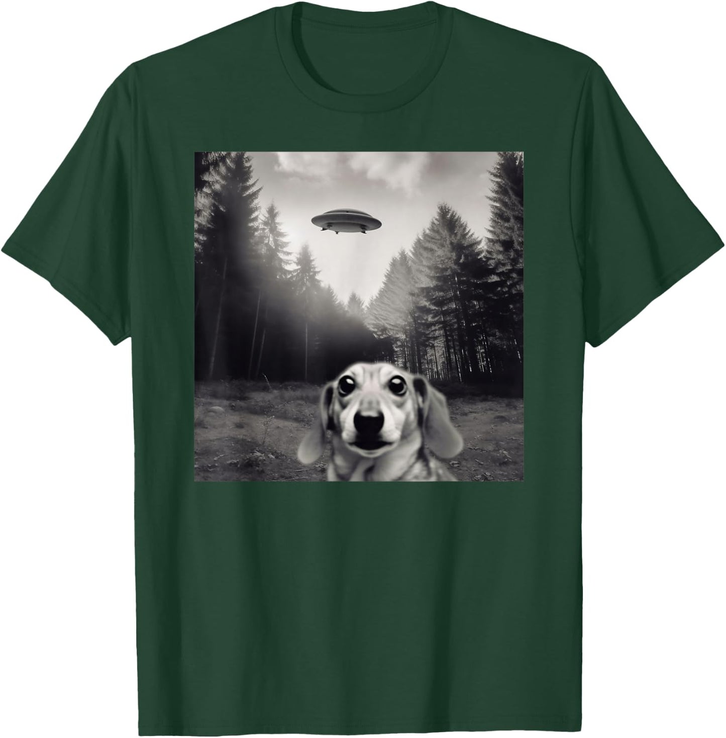 Alien UFO Funny Dachshund Dog Women Girls Kids T-Shirt - T-Shirt | Forest