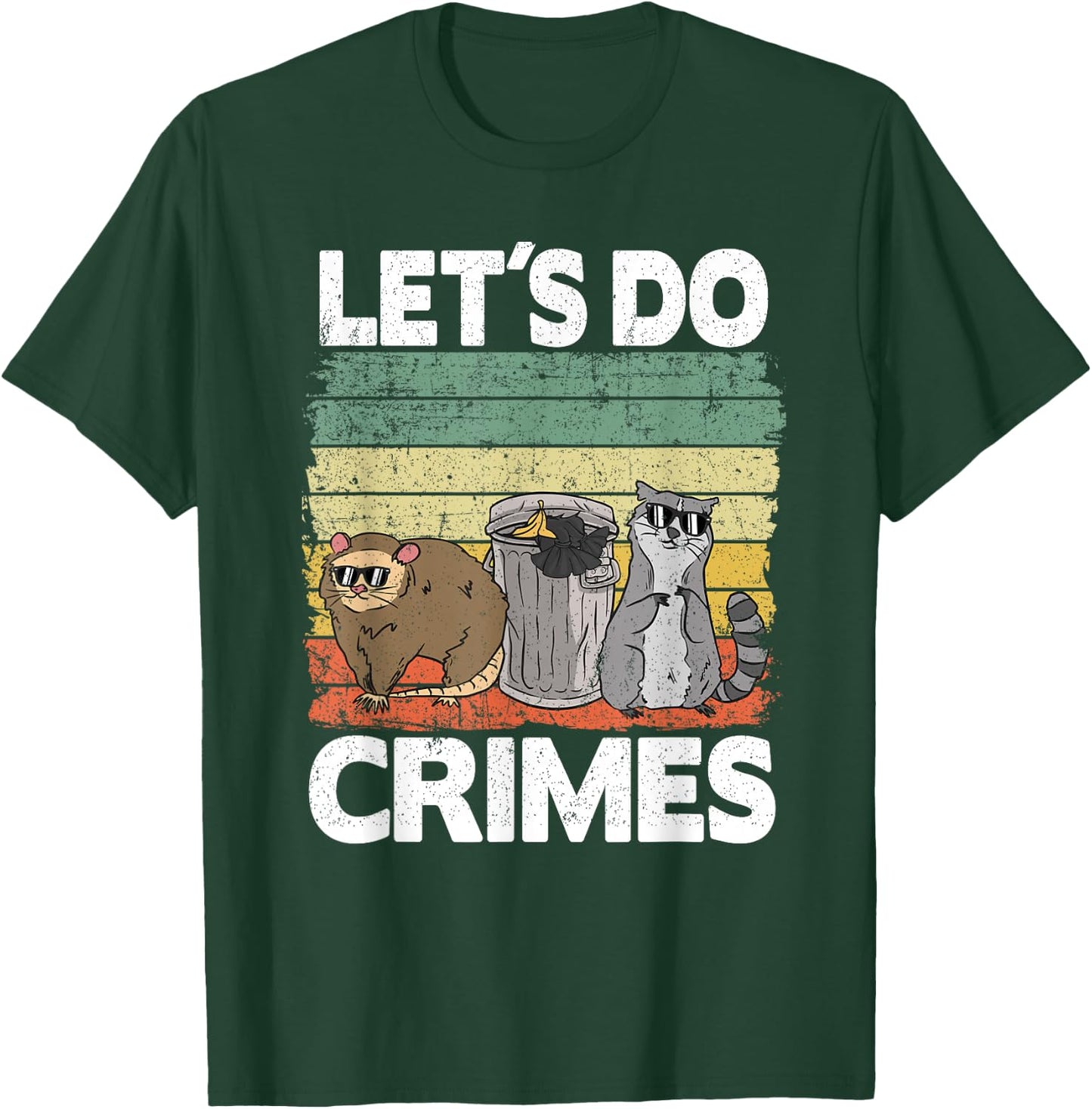 Let's Do Crimes Trash Gang Possum Opossum Raccoon T-Shirt - T-Shirt | Forest