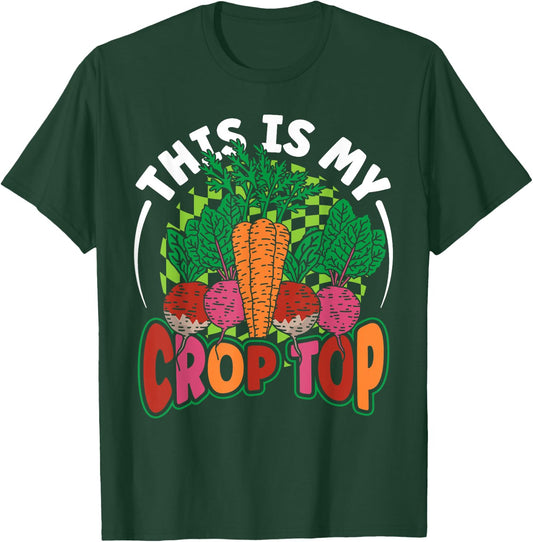 This is My Crop Top Vegetables Funny Farming Pun Farmer Gift T-Shirt - T-Shirt | Forest