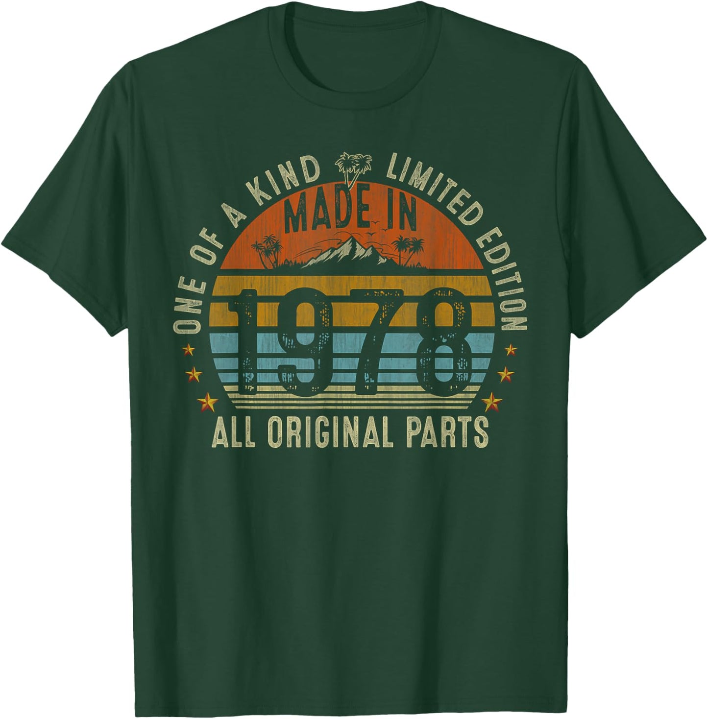 47th Birthday Gifts Men Women Vintage 1978 Original Parts T-Shirt - T-Shirt | Forest