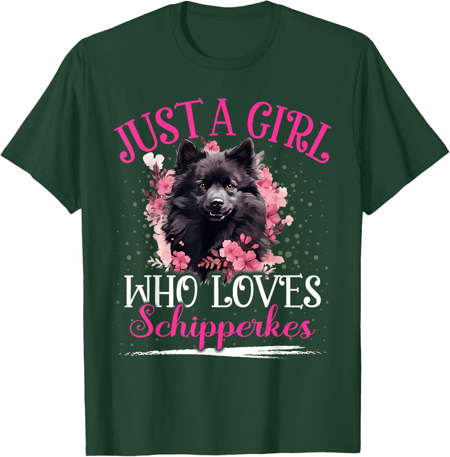 Just A Girl Who Loves Schipperkes Dog Girls T-Shirt - T-Shirt | Forest