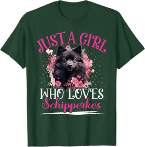 Just A Girl Who Loves Schipperkes Dog Girls T-Shirt - T-Shirt | Forest