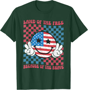 Home of the Free Because of the Brave Military American Flag T-Shirt - T-Shirt | Forest