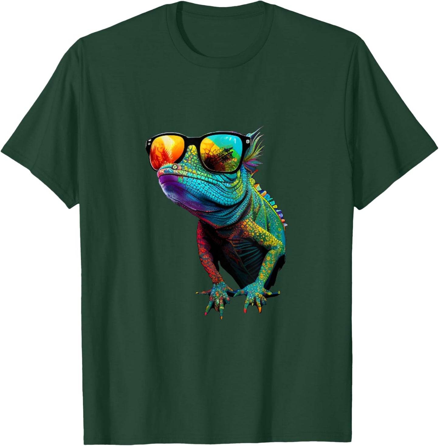 Funny Lizard with Sunglasses for Iguana & Reptiles Lovers T-Shirt - T-Shirt | Forest