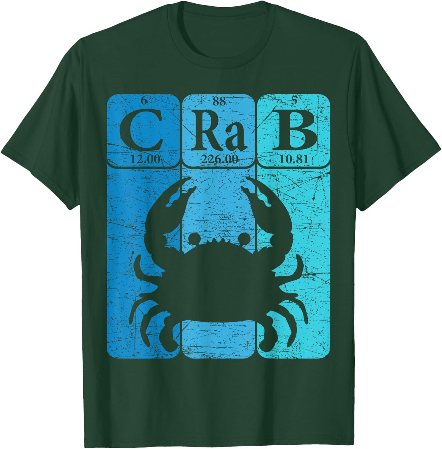 Crab Periodic Table Elements Seafood Crabbing Retro Crabber T-Shirt - T-Shirt | Forest