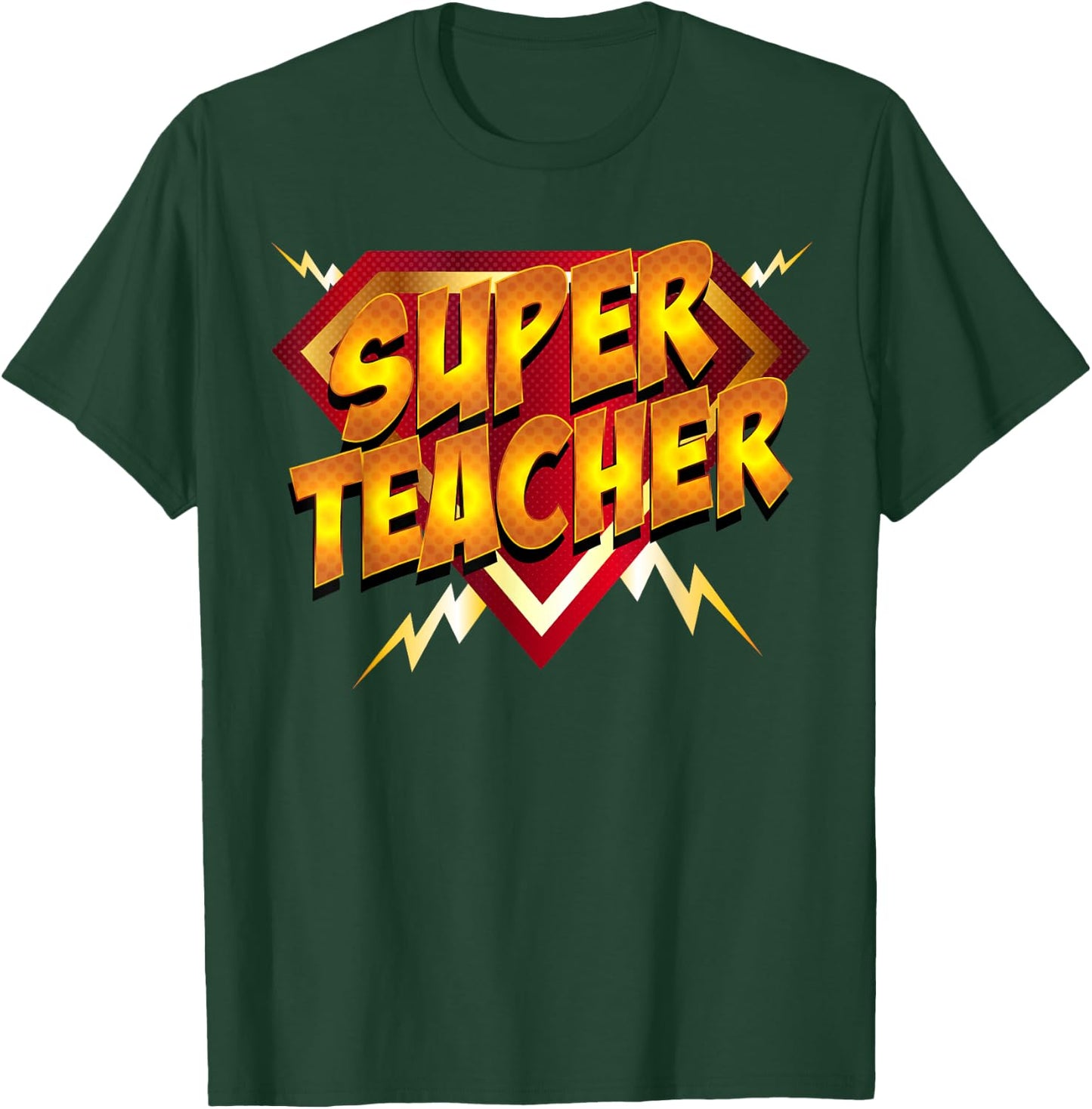 Super Teacher Superhero Back To School Teacher's Gift T-Shirt - T-Shirt | Forest