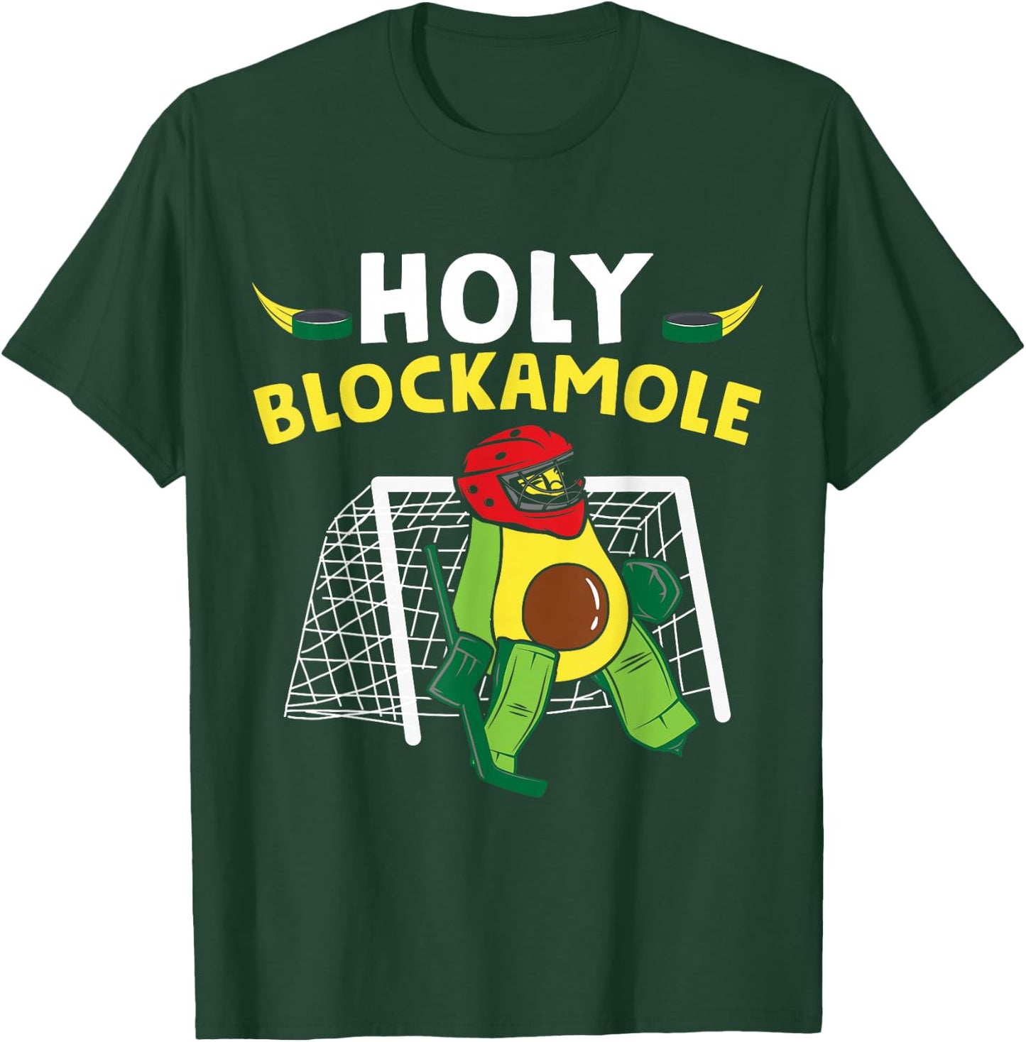 Funny Ice Hockey Goalie Ice Hockey Player Avocado T-Shirt - T-Shirt | Forest