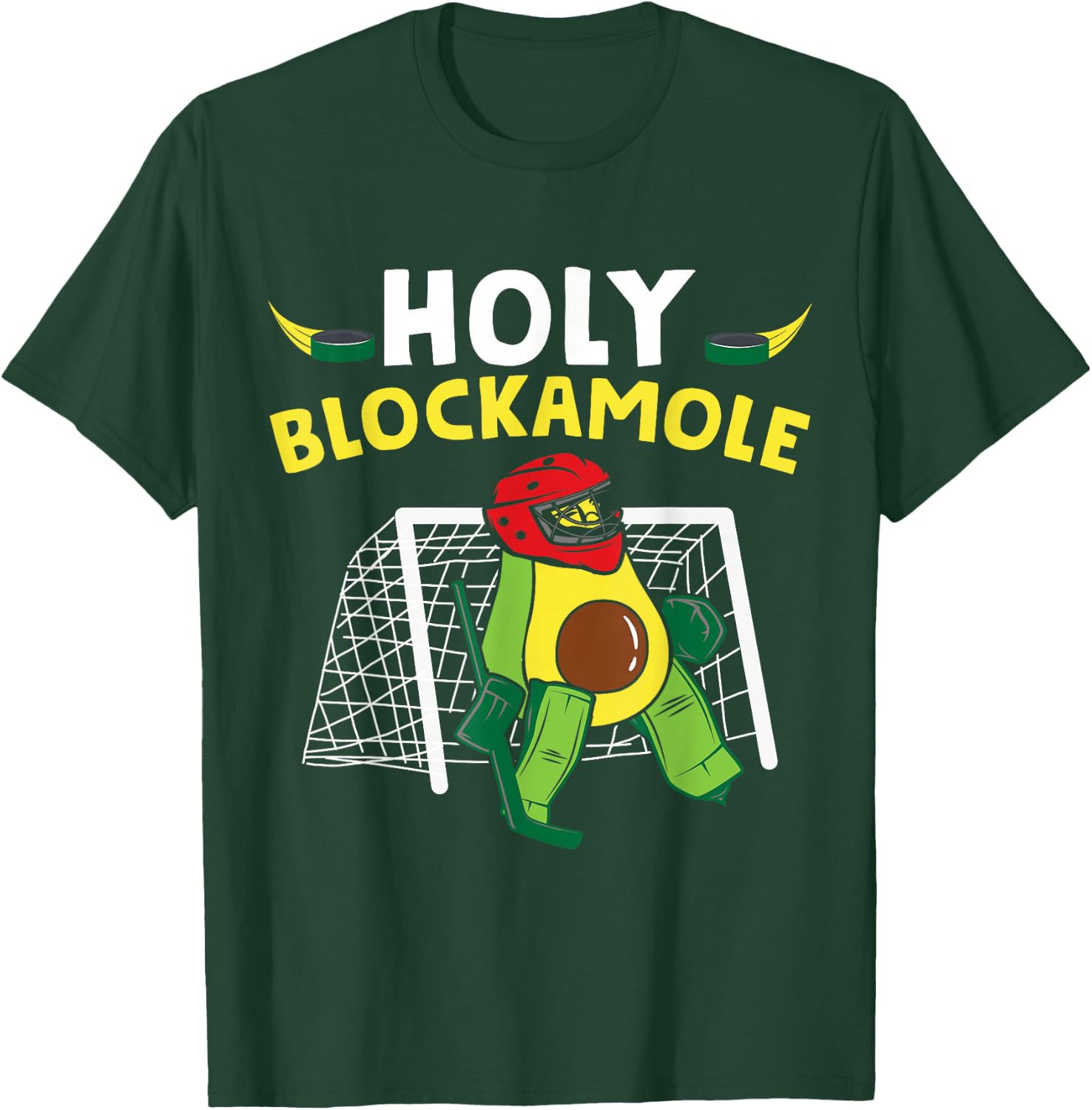 Funny Ice Hockey Goalie Ice Hockey Player Avocado T-Shirt - T-Shirt | Forest