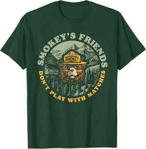 Smokey's Friends Don't Play With Matches Retro Smokey Bear T-Shirt - T-Shirt | Forest