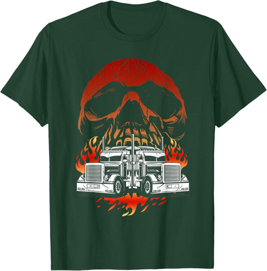 Truck Driver Design Dad Big Rig Semi-Trailer Truckin T-Shirt - T-Shirt | Forest