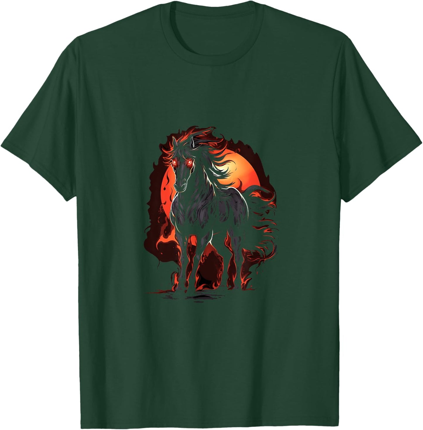 Gothic Horse Scary Dark Horses Animal Goth T-Shirt - T-Shirt | Forest
