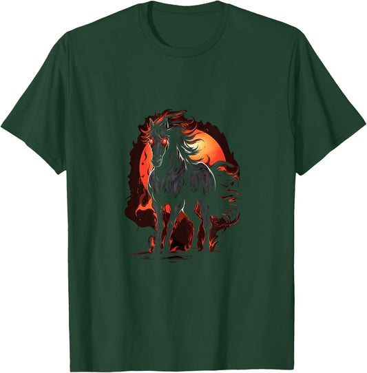 Gothic Horse Scary Dark Horses Animal Goth T-Shirt - T-Shirt | Forest