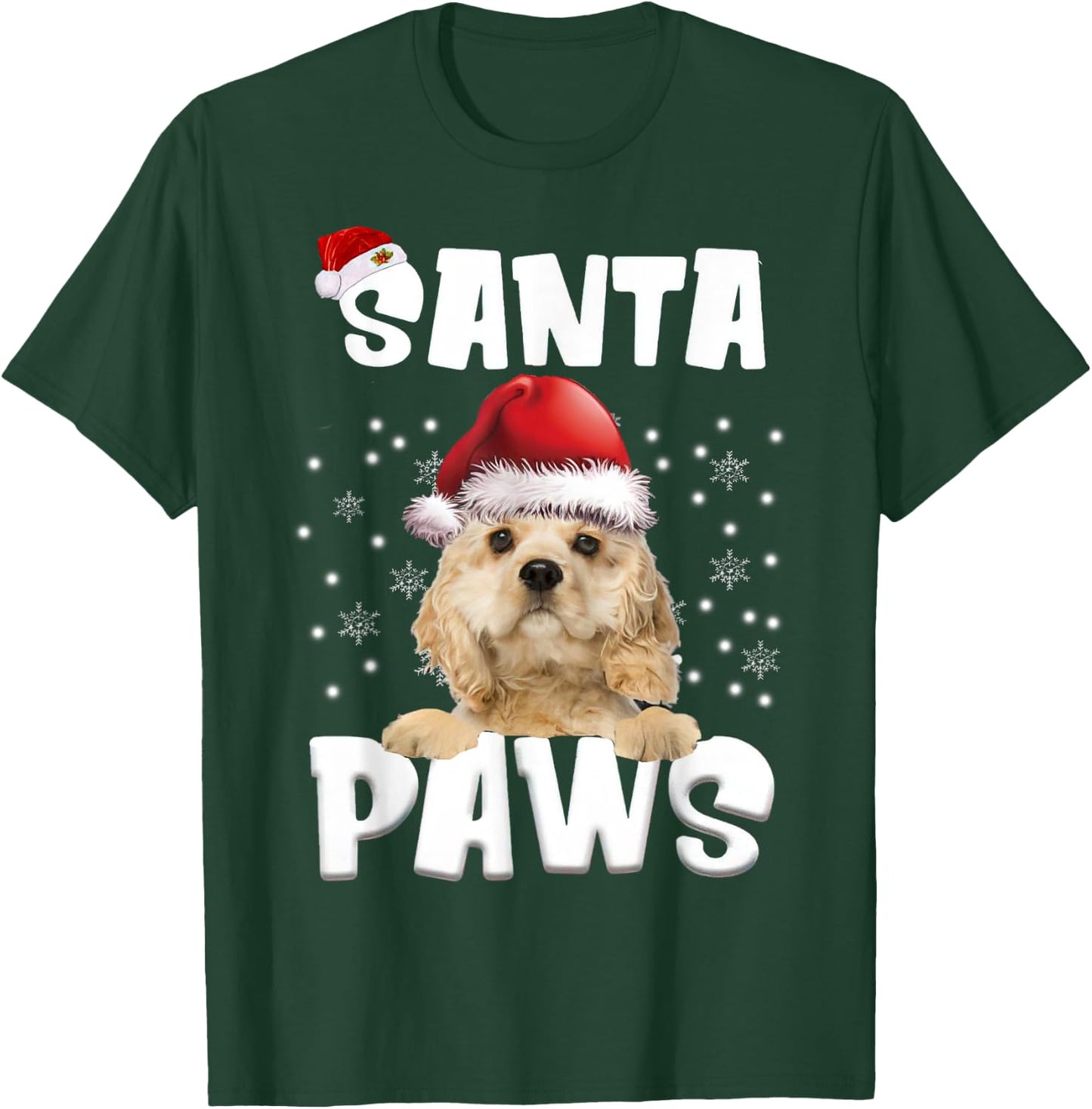 Funny American Cocker Spaniel Christmas Lights Tree Dog Men Women T-Shirt - T-Shirt | Forest