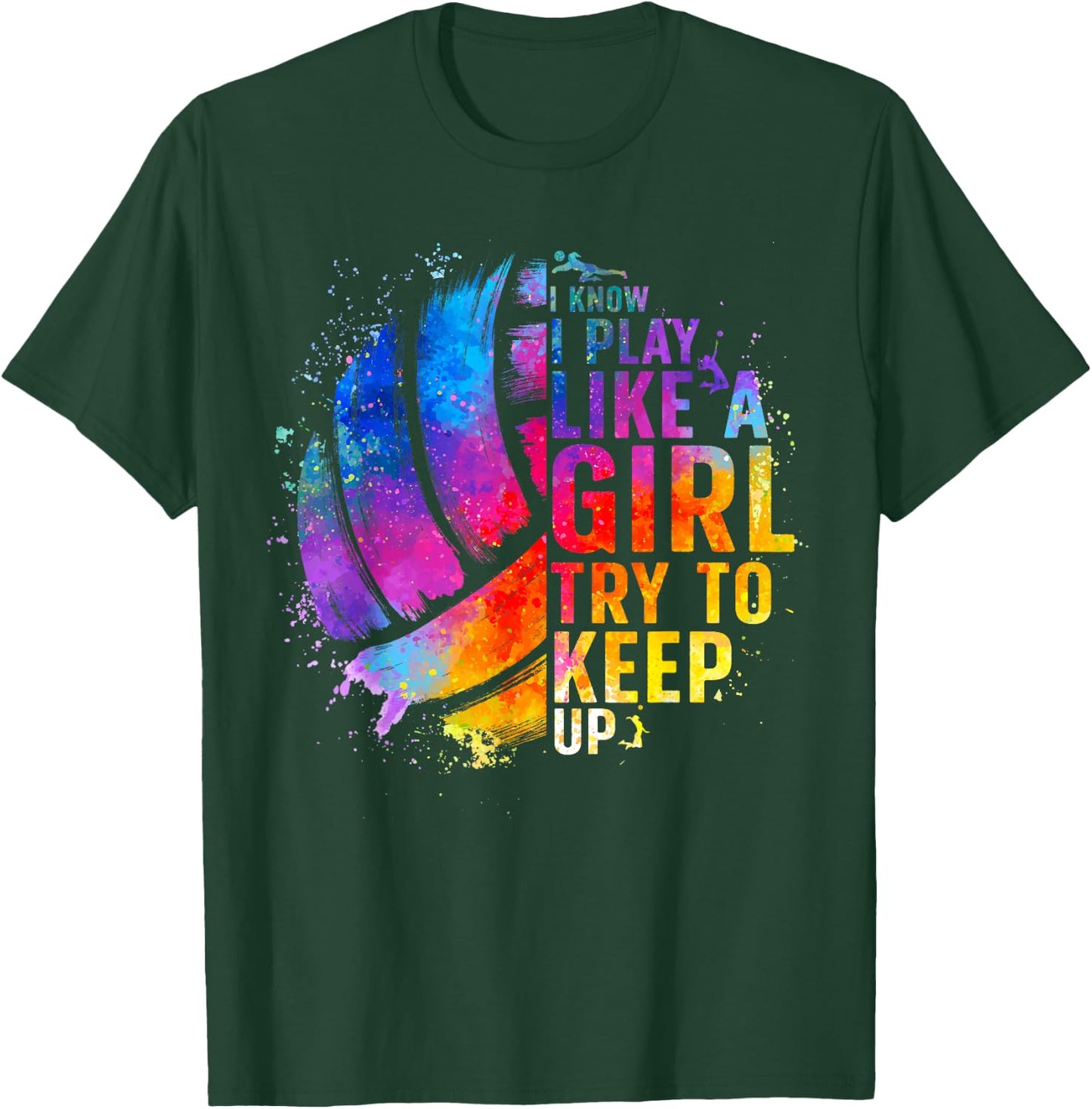 Volleyball for Teen Girls Women College Volleyball Lovers T-Shirt - T-Shirt | Forest