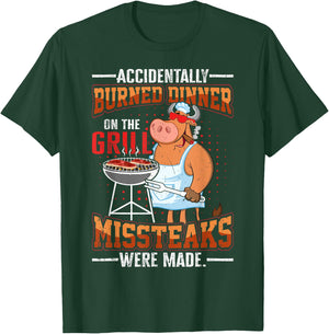 Funny summer vacation BBQ grill master steaks dad joke Men Women Kids T-Shirt - T-Shirt | Forest