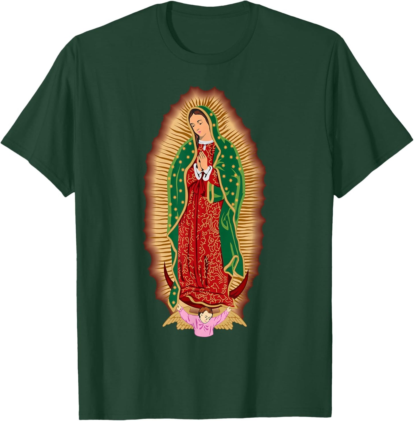 Catholic Faith Hispanic Believe Blessed Devotion Religious T-Shirt - T-Shirt | Forest
