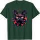 Black Cat with Butterflies Butterfly Cats Animal T-Shirt - T-Shirt | Forest