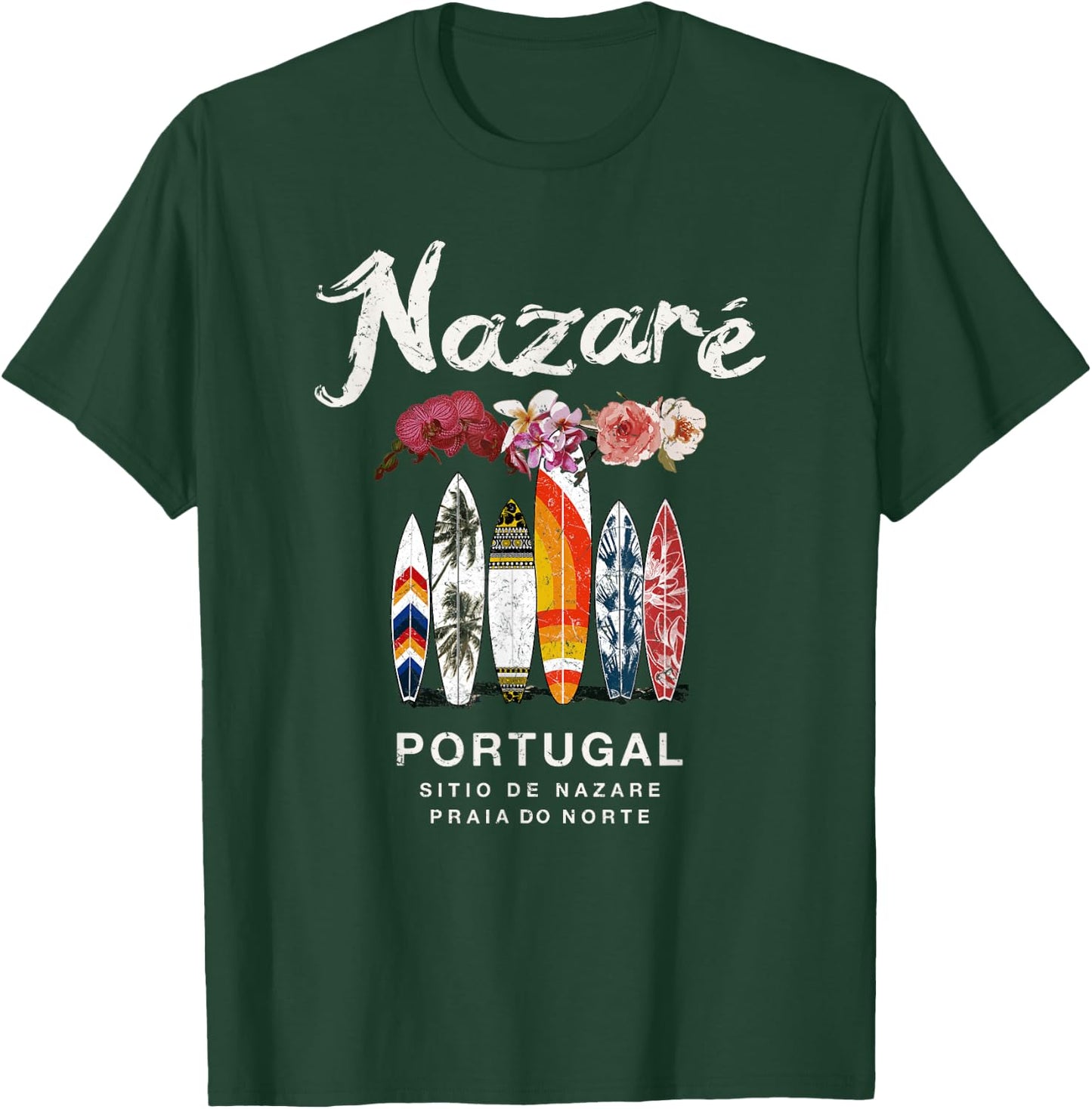 Nazare Portugal Surfing Vintage T-Shirt - T-Shirt | Forest