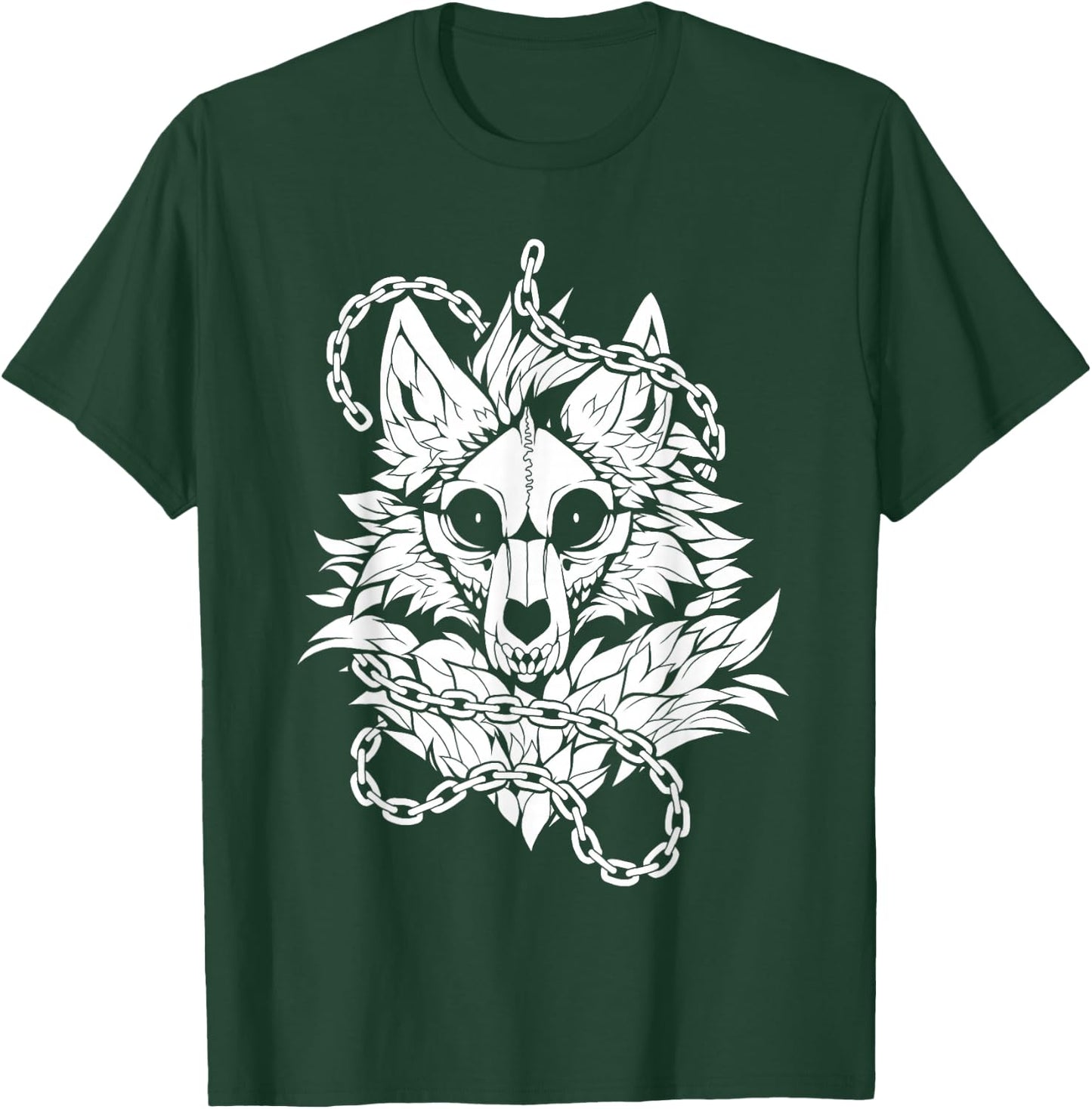 Skull Wolf Skeleton Dog T-Shirt - T-Shirt | Forest