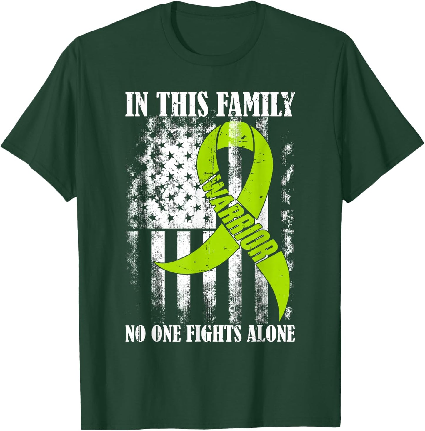 Retro In This Family No One Fight Alone Lymphoma Awareness T-Shirt - T-Shirt | Forest
