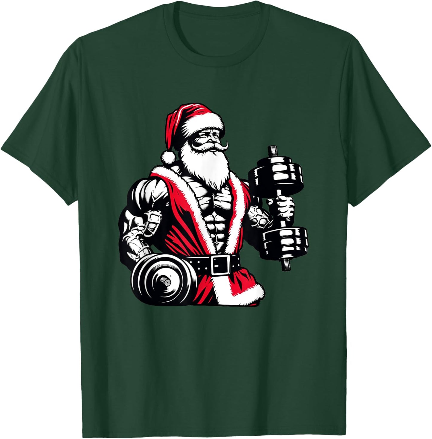 Swole Santa Christmas Gym T-Shirt - T-Shirt | Forest