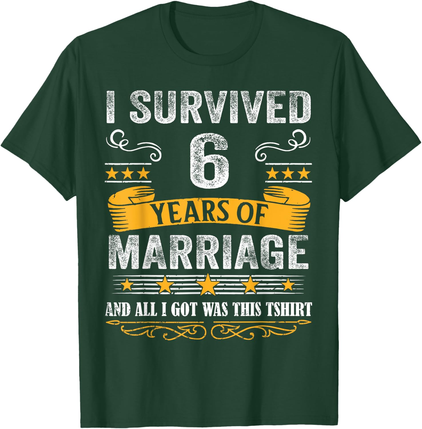 6th Wedding Anniversary shirt Couples Husband Wife 6 Years T-Shirt - T-Shirt | Forest