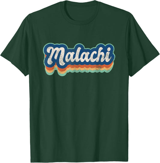 Malachi First Name Boy Vintage Style 70s 80s Personalized T-Shirt - T-Shirt | Forest