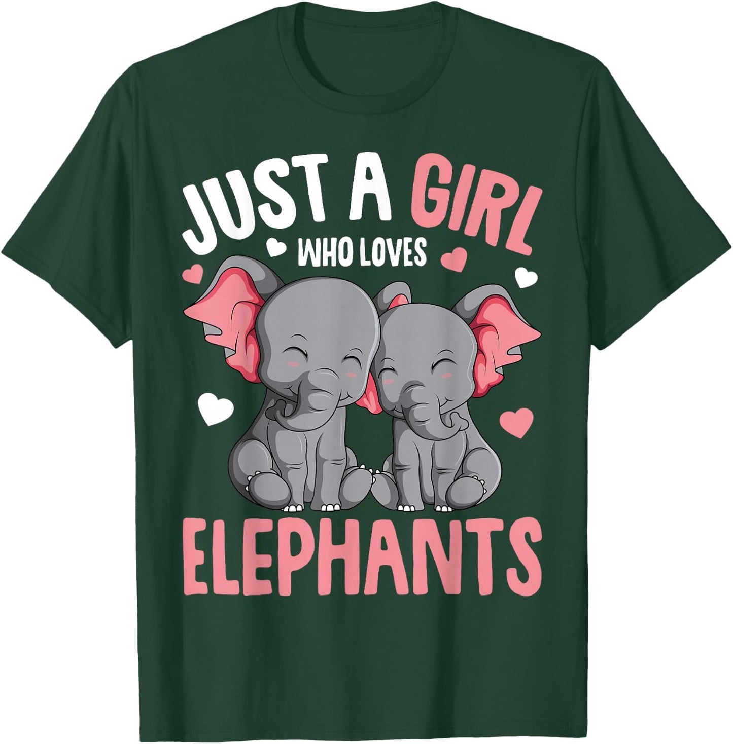 Just a Girl who Loves Elephants Kids Girls Elephant Lover T-Shirt - T-Shirt | Forest