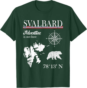 Svalbard - Adventure Is Out There - Norway Norwegian Flag T-Shirt - T-Shirt | Forest