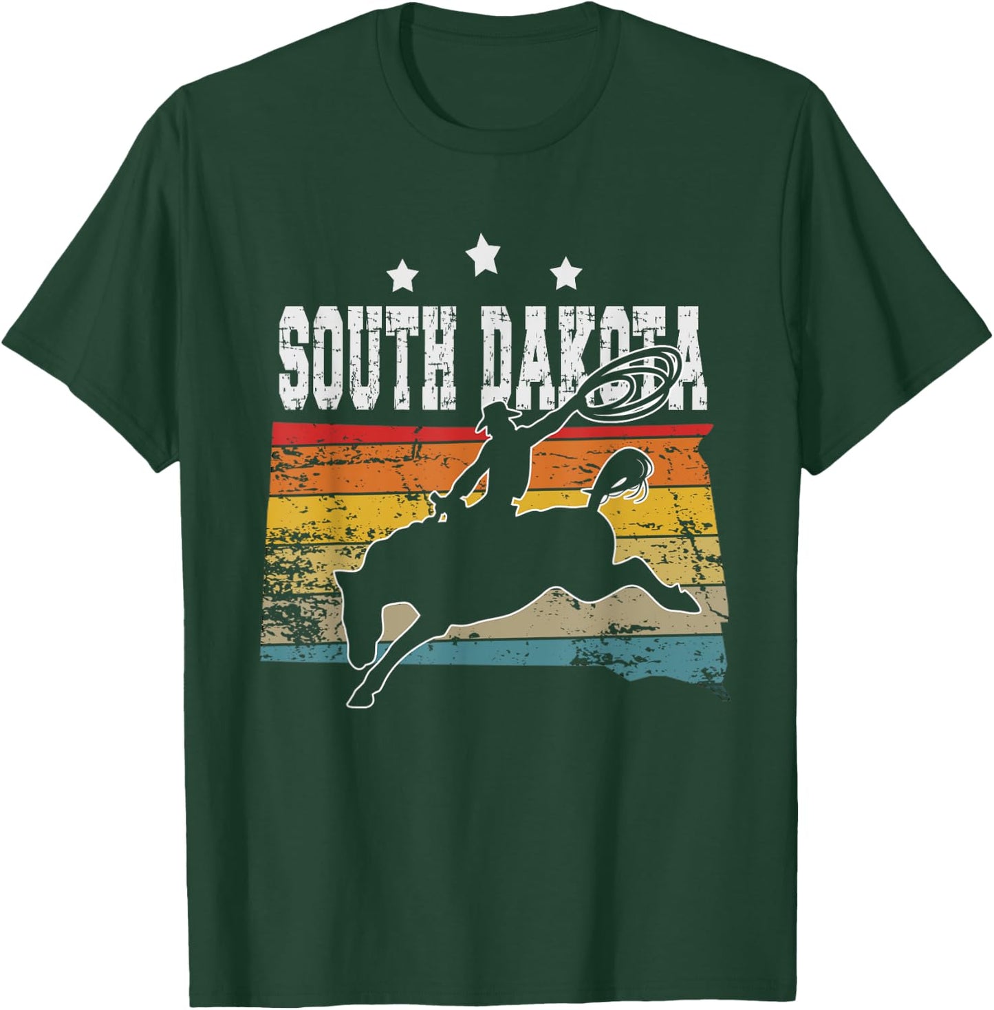 Vintage South Dakota Rodeo T-Shirt - T-Shirt | Forest