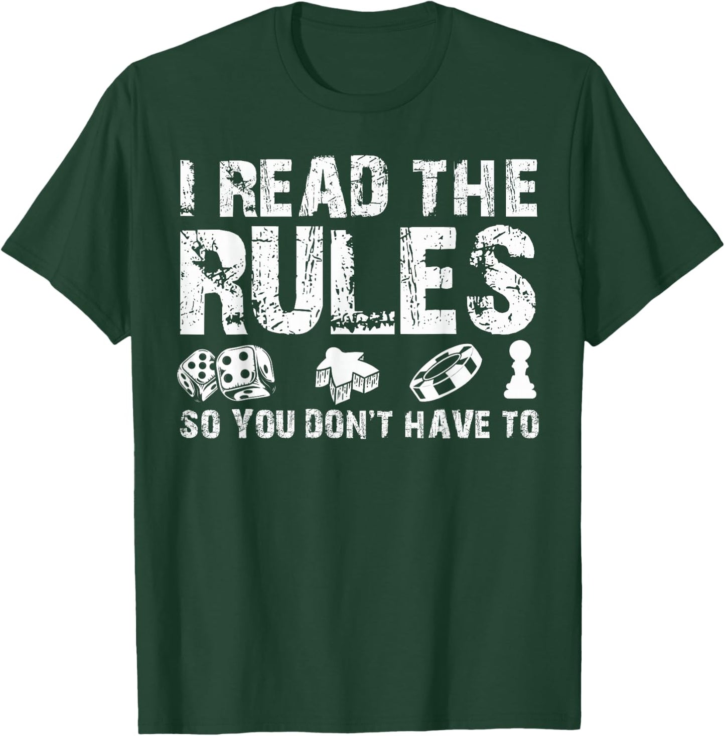 Board Games Vintage Game Night Men Women I Read The Rules T-Shirt - T-Shirt | Forest