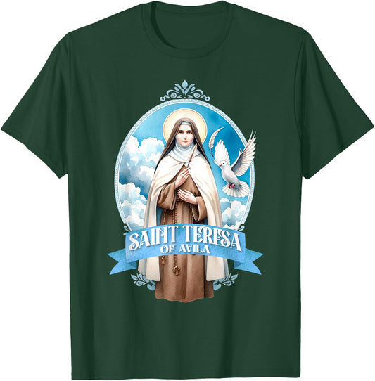 St Teresa of Avila Interior Castle Catholic Patron Saint T-Shirt - T-Shirt | Forest