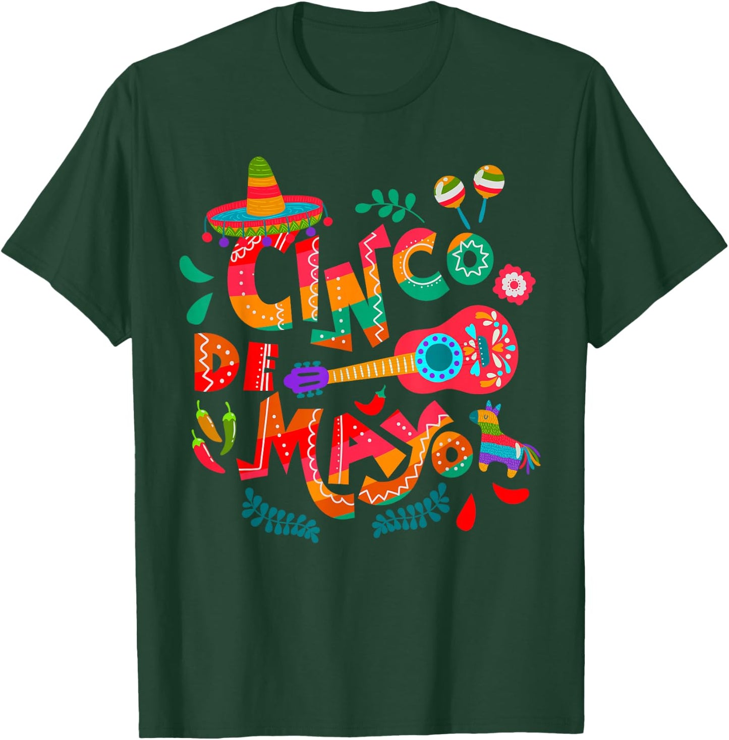 Cinco De Mayo Mexican Fiesta celebrate 5 De Mayo May 5 T-Shirt - T-Shirt | Forest