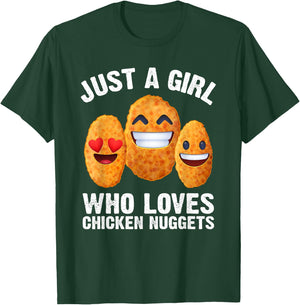 Funny Chicken Nugget Design For Girls Women Nuggets Lovers T-Shirt - T-Shirt | Forest