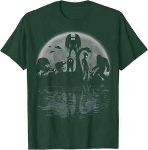 Bigfoot Loch Ness Monster Mothman And Aliens Funny Cryptid T-Shirt - T-Shirt | Forest