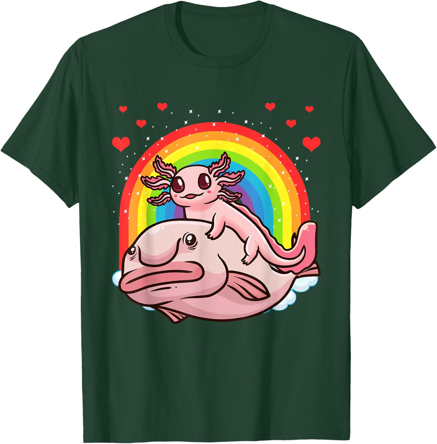 Axolotl Kawaii Blobfish T-Shirt - T-Shirt | Forest