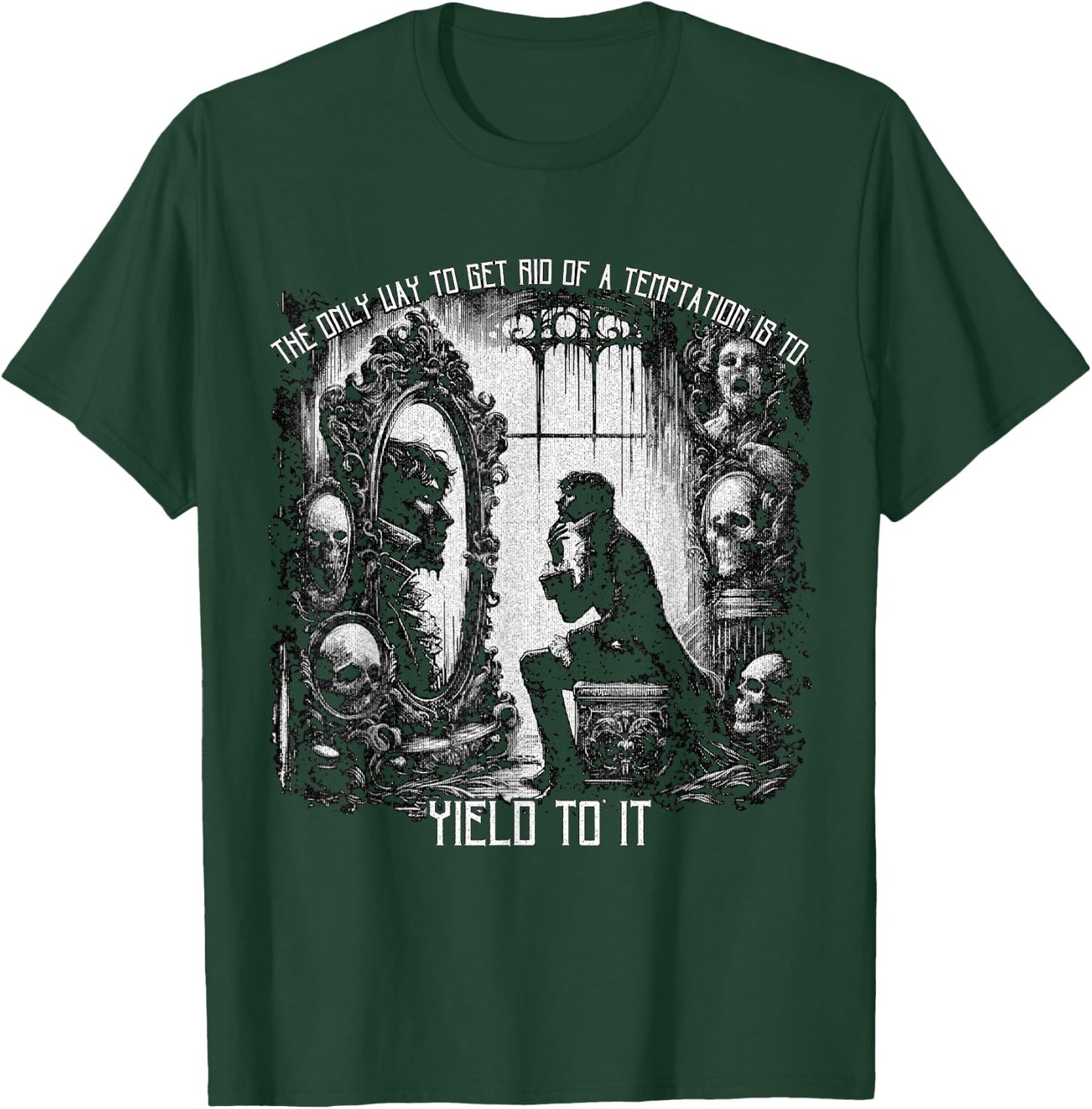 Oscar Wilde Dorian Gray Quote Yield Temptation Dark Academia T-Shirt - T-Shirt | Forest