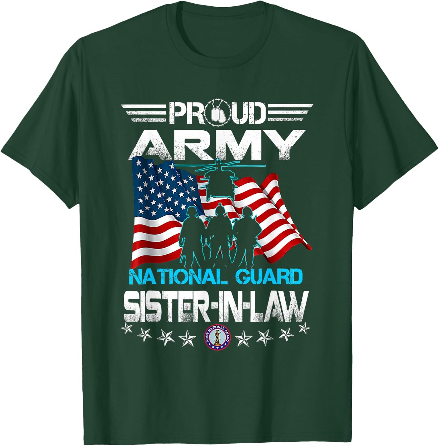 Proud Army National Guard Sister-In-Law Veterans Day T-Shirt - T-Shirt | Forest