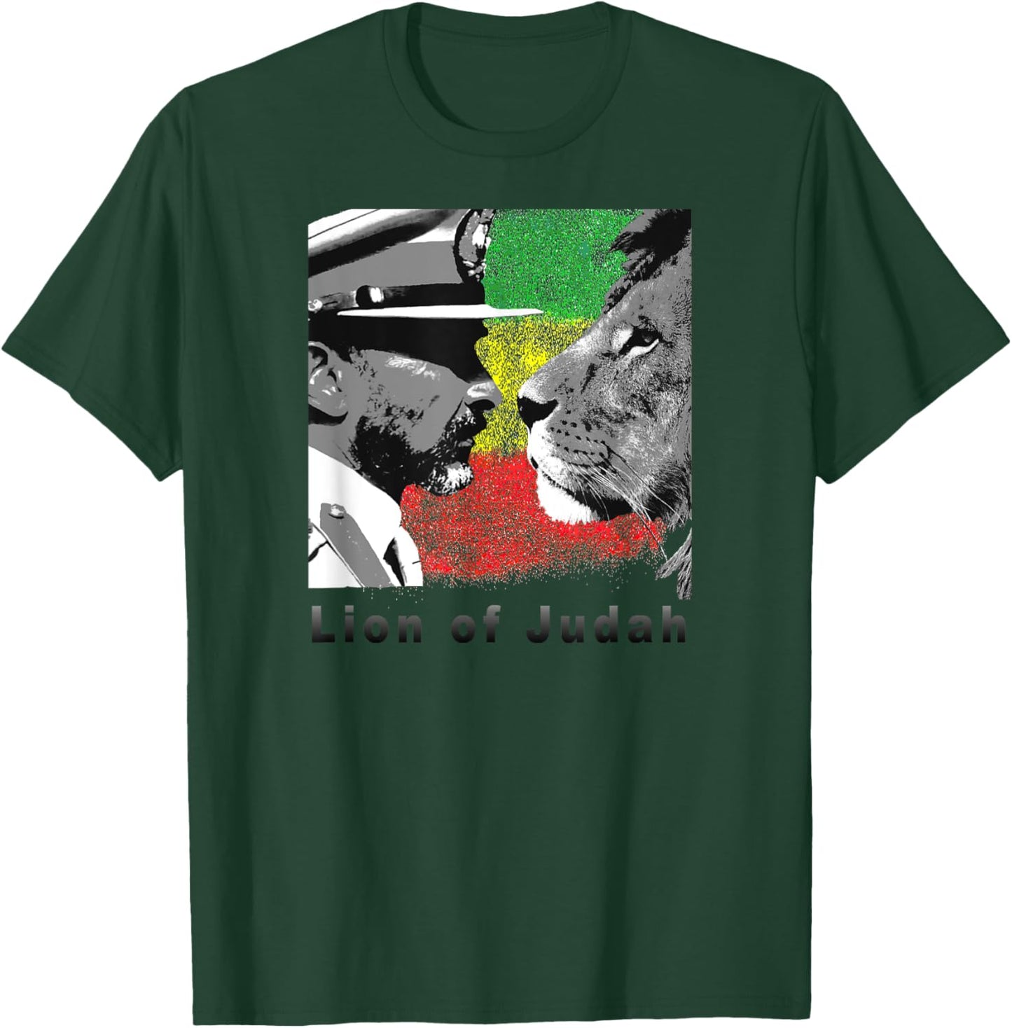 Lion of Judah Haile Selassie I. with reggae flag T-Shirt - T-Shirt | Forest